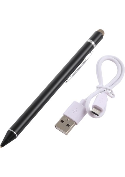 1.5-2.3mm Şarj Edilebilir Kapasitif Dokunmatik Ekran Aktif Kalem Kara (Yurt Dışından)
