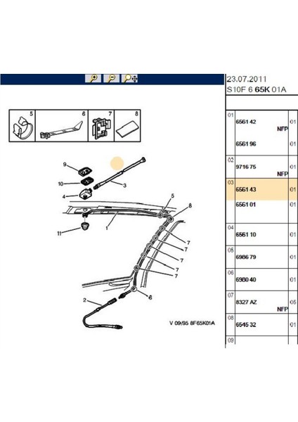 Anten 850MM 106 206 306 406 Partner Berlingo (656143-BPE304003-TRL656143) fiyatları