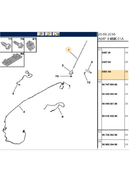 Anten 307 206 306 406 (6561A0-BPE304005)