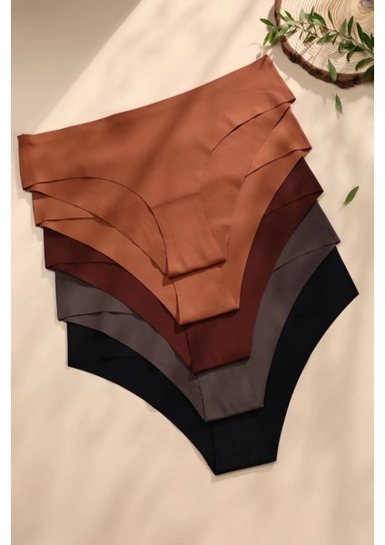 5 Li Set Iz Yapmaz Likralı Dikişsiz Lazer Kesim Bikini Slip Külot