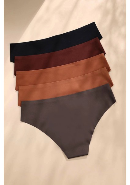 5 Li Set Iz Yapmaz Likralı Dikişsiz Lazer Kesim Bikini Slip Külot fiyatları