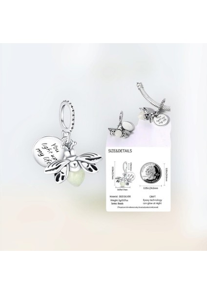 Orjinal 925 Ayar Gümüş Parlayan You Light Up My Life Temalı Charm