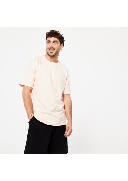 Domyos Erkek Bej Fitness Tişörtü - Essentials 500