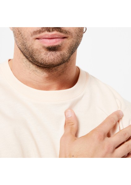 Domyos Erkek Bej Fitness Tişörtü - Essentials 500 modelleri