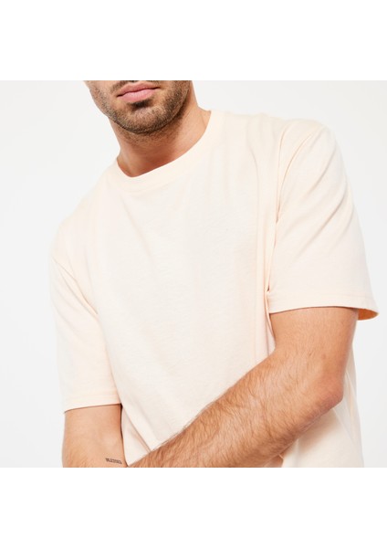 Domyos Erkek Bej Fitness Tişörtü - Essentials 500 fırsatları
