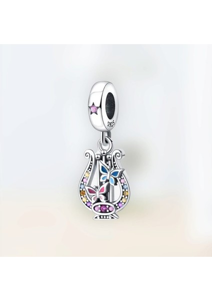 Orjinal 925 Ayar Gümüş Kelebek Temalı Charm