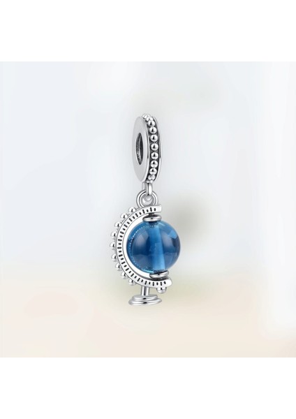 Orjinal 925 Ayar Gümüş Dünya Temalı Charm
