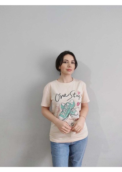 Kadın One Step Baskılı T-Shirt