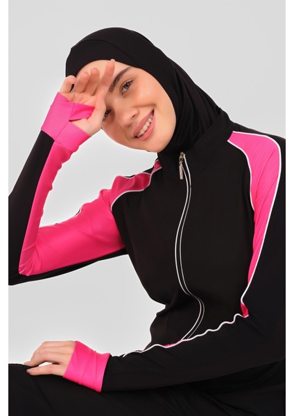 Spor Parmak Geçirmeli Uzun Tesettür Mayo indirimleri