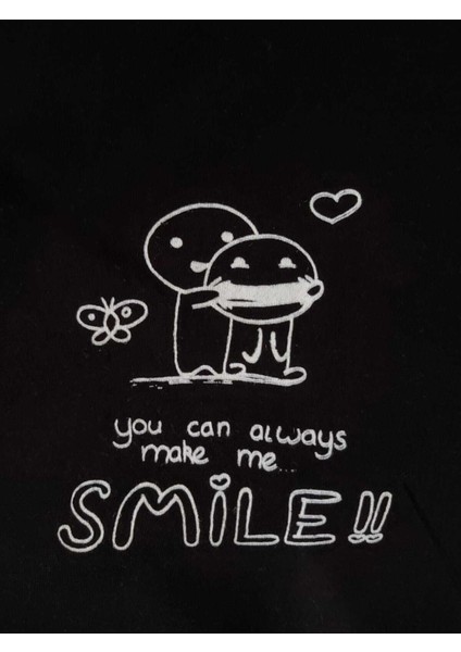 Kadın Smile!! Baskılı T-Shirt Yeni Season fiyatları