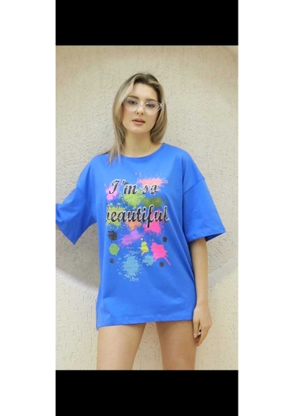 Kadın I'm So Beautiful Baskılı T-Shirt New New Season