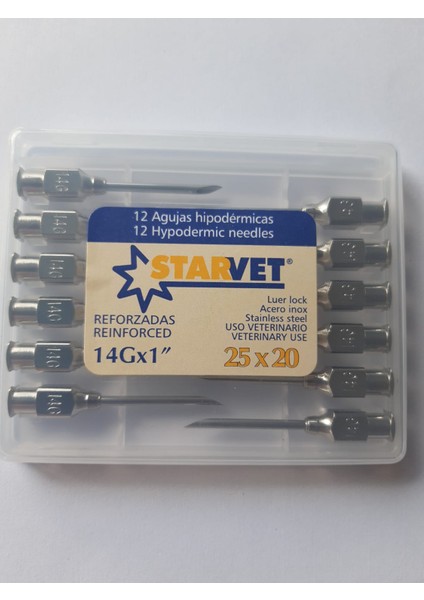 Enjektör Iğnesi 25 x 20 mm / 14GX1 ( 1 Kutu - 12 Adet )