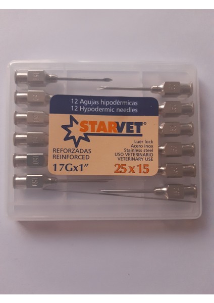 Enjektör Iğnesi 25 x 15 mm / 17GX1 ( 1 Kutu - 12 Adet ) fiyatları