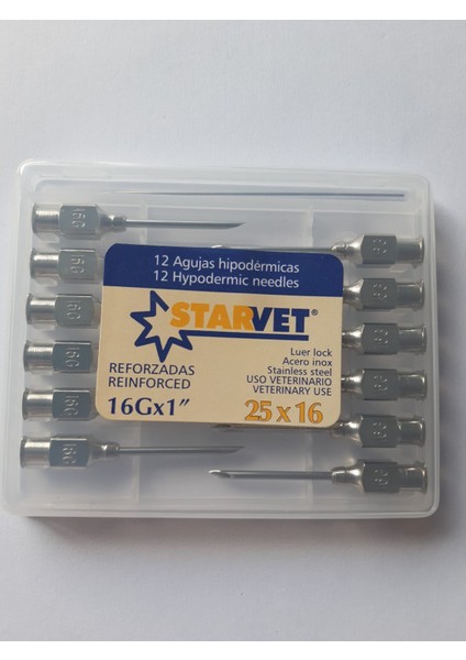 Enjektör Iğnesi 25 x 16 mm / 16GX1 ( 1 Kutu - 12 Adet )