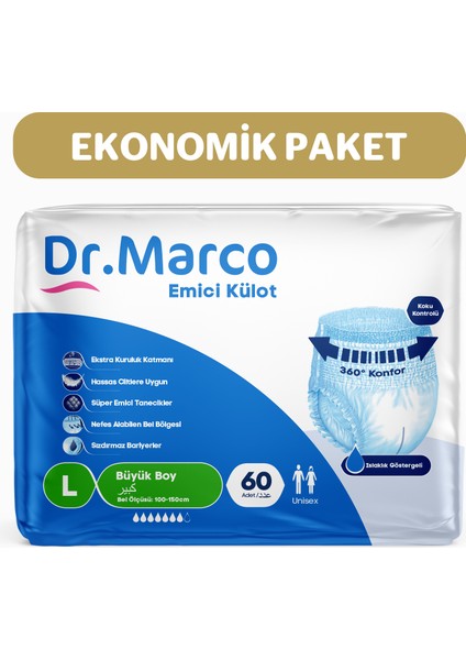 Dr Marco Dr.Marco Yetişkin Emici Külot Large 60 Adet