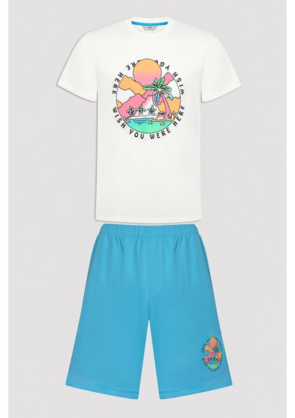 Ocean Çok Renkli Şortlu Pijama Takımı