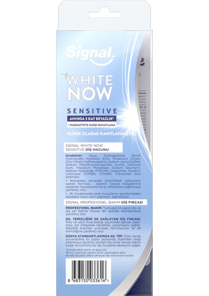 White Now Diş Macunu Sensitive 75 ml + Diş Fırçası Profesyonel Bakım
