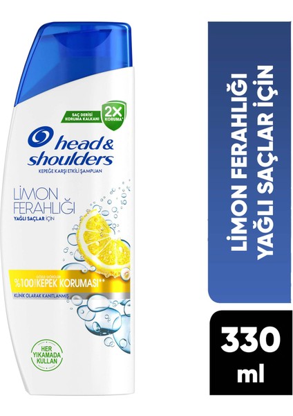 Head & Shoulders Limon Ferahlığı Kepek Karşıtı yağlı saçlar için Günlük Kullanım 330ML Şampuan