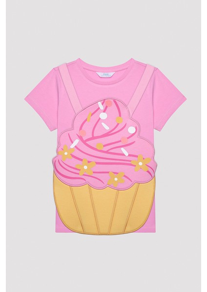 Kız Çocuk Cupcake Çok Renkli  Pijama Seti