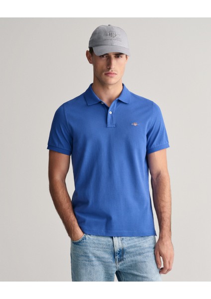 Erkek Mavi Regular Fit Logolu Polo 2210.407