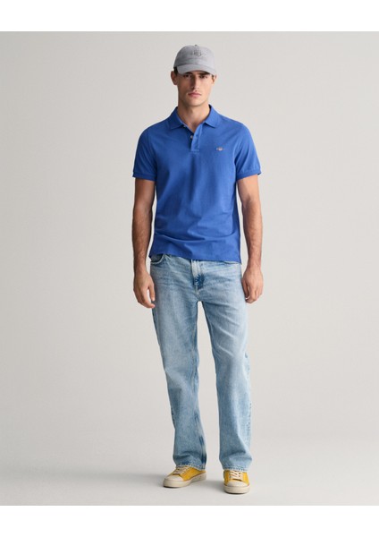 Erkek Mavi Regular Fit Logolu Polo 2210.407