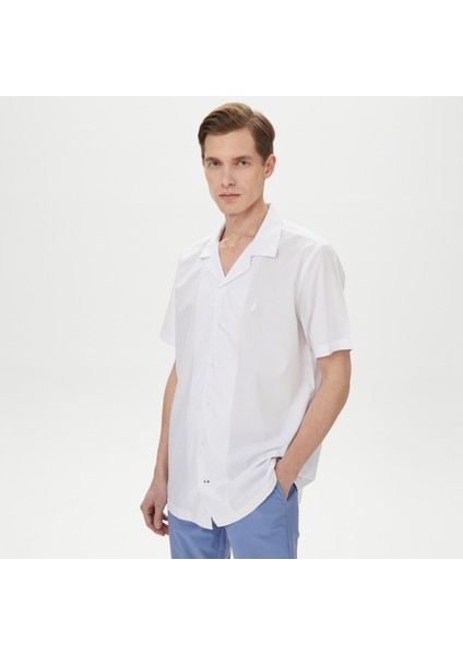 Nautıca Erkek Beyaz Classıc Fıt Kısa Kollu Gömlek W35511T.1BW