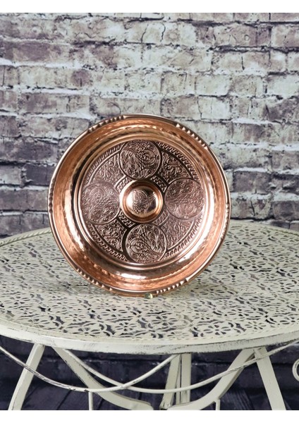 Bakır İşlemeli Hamam Tası 18 cm