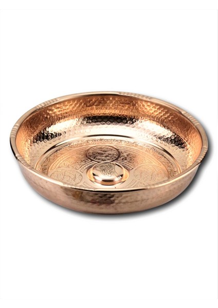 Bakır İşlemeli Hamam Tası 18 cm