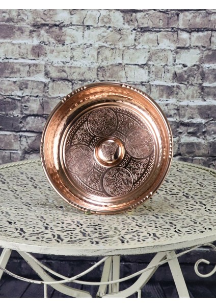 Bakır İşlemeli Hamam Tası 18 cm