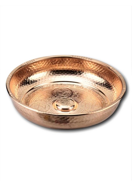 3 Adet Bakır İşlemeli Türk Hamam Tası 20 cm