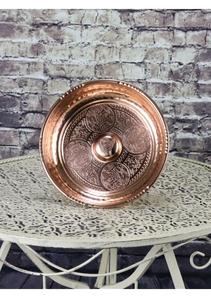 Bakır İşlemeli Hamam Tası 16 cm