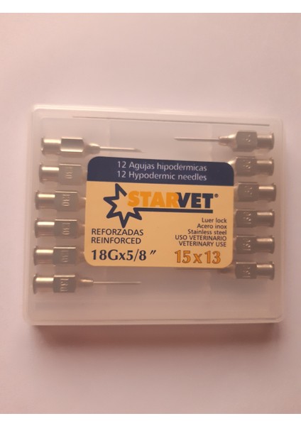 Enjektör Iğnesi 15 x 13 mm / 18GX5/8 ( 1 Kutu - 12 Adet )