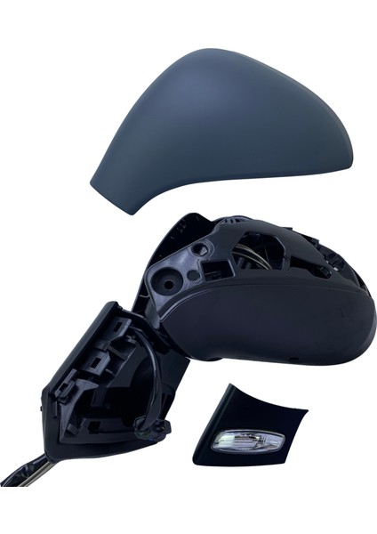 Dış Dikiz Aynası Peugeot 207 2006-2014 Mekanik, Manuel Katlanır, Sinyalli, Astarlı Kapak, 2 Pin