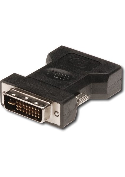 DVI VGA Adaptörü, Dvı-I (24 + 5) Erkek - VGA (HD15) Dişi , Siyah Renk