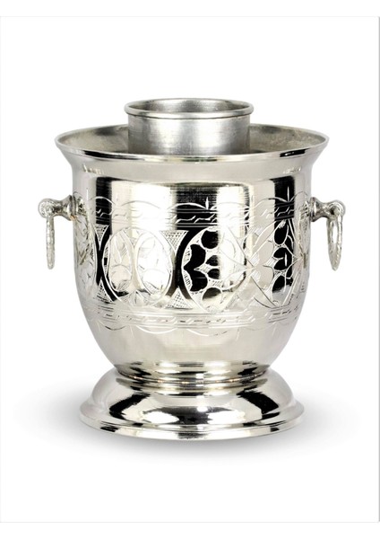 Kalın Nikel Kaplama Keski İşlemeli Bakır Ehli Keyf Rakı Şişelik