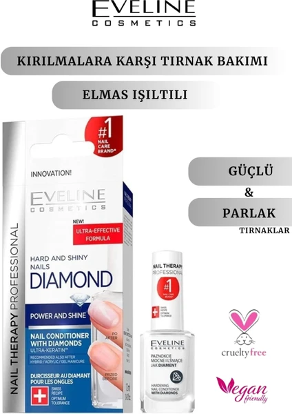 Eveline Cosmetics Diamond Hard And Shiny Nail Conditioner Elmas Tırnak Sert 12 ml