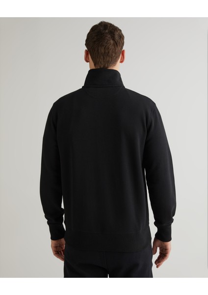 Erkek Siyah Regular Fit Fermuarlı Logolu Sweatshirt 2008006.5