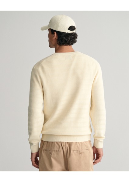 Erkek Krem Regular Fit Bisiklet Yaka Logolu Kazak 8030198.130