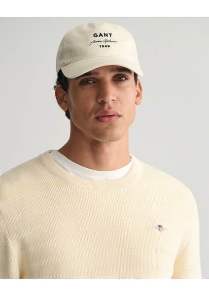Erkek Krem Regular Fit Bisiklet Yaka Logolu Kazak 8030198.130