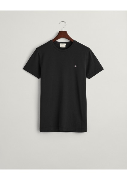 Erkek Siyah Slim Fit Bisiklet Yaka Logolu T-Shirt 2013033.5 fiyatları