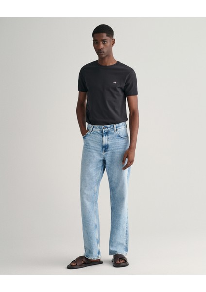 Erkek Siyah Slim Fit Bisiklet Yaka Logolu T-Shirt 2013033.5 modelleri