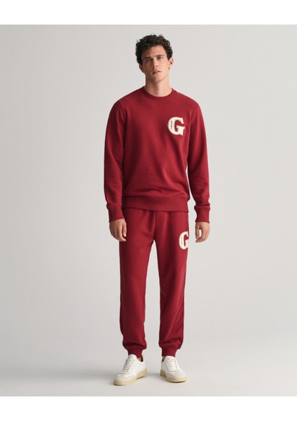 Erkek Bordo Regular Fit Bisiklet Yaka Logolu Sweatshirt 2006071.604