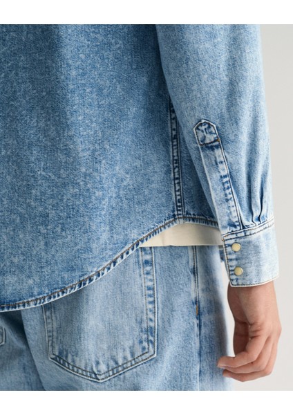 Erkek Mavi Relaxed Fit Klasik Yaka Gömlek 3240032.970