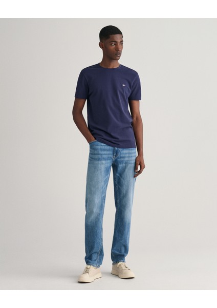 Erkek Lacivert Slim Fit Bisiklet Yaka Logolu T-Shirt 2013033.433 fiyatları