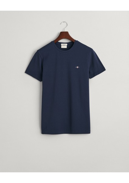 Erkek Lacivert Slim Fit Bisiklet Yaka Logolu T-Shirt 2013033.433 fırsatları