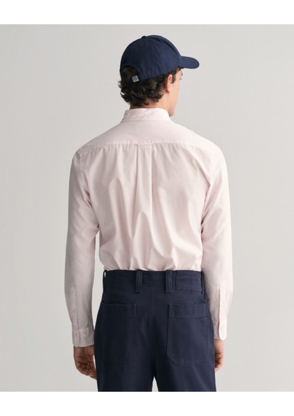 Erkek Pembe Regular Fit Düğmeli Yaka Çizgili Gömlek 3000140.662 modelleri