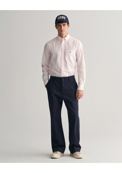 Erkek Pembe Regular Fit Düğmeli Yaka Çizgili Gömlek 3000140.662 fırsatları