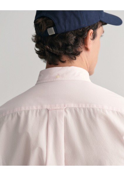 Erkek Pembe Regular Fit Düğmeli Yaka Çizgili Gömlek 3000140.662 indirimleri