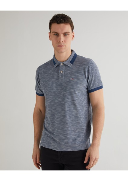 Erkek Mavi Regular Fit Logolu Polo 2424121T.403