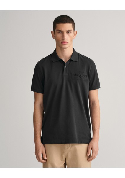 Erkek Siyah Regular Fit Logolu Polo 2062025.5